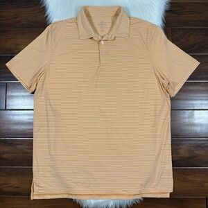 Southern Tide Men's Size XXL Orange Stripe Brrr Eeze Performance Golf Polo Shirt